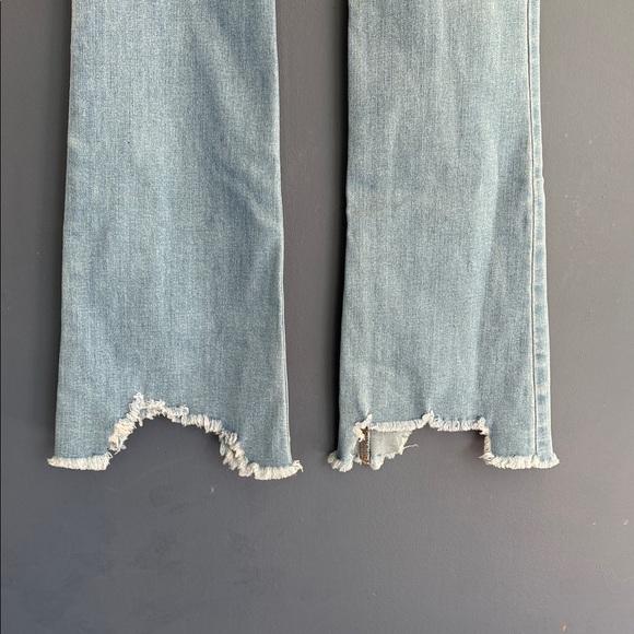 Rewash Light Blue Flare Jeans with Distressed Hem - Picture 4 of 4
